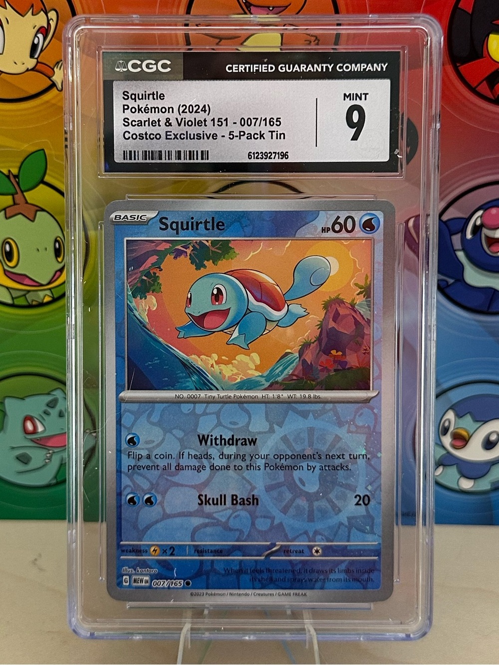 CGC 9 Squirtle Pokémon (2024) Scarlet & Violet 151 - 007/165 Costco Exclusive